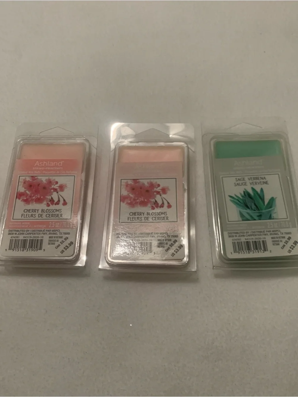 Ashland Pink Cherry Blossom and Green Sage Verbena Wax Melt Set